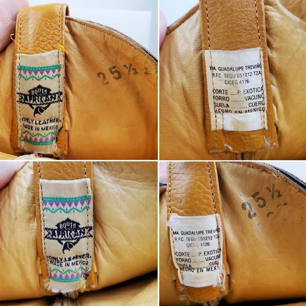 Ostrich Cowboy Boots African Only Leather Stitched Mexico 